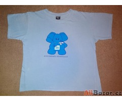 Světle modré tričko se slonem