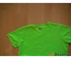 dívčí Under Armour Heatgear zelenožluté sport. tričko, kr.ruk, 158-164/13r.
