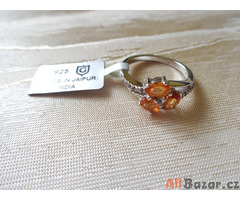 Ag prsten s mandarinským granátem